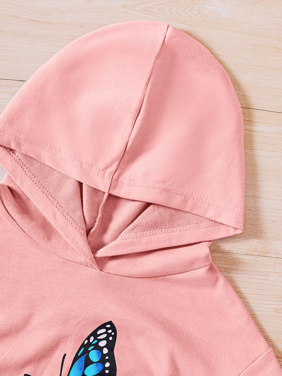 Childrens's Butterfly Print Hoodie & Pants Set