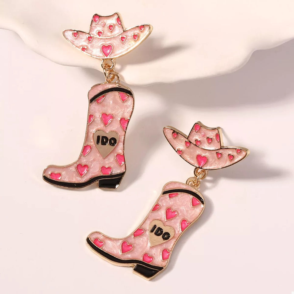 Cowgirl Hat and Boot Dangle Earrings