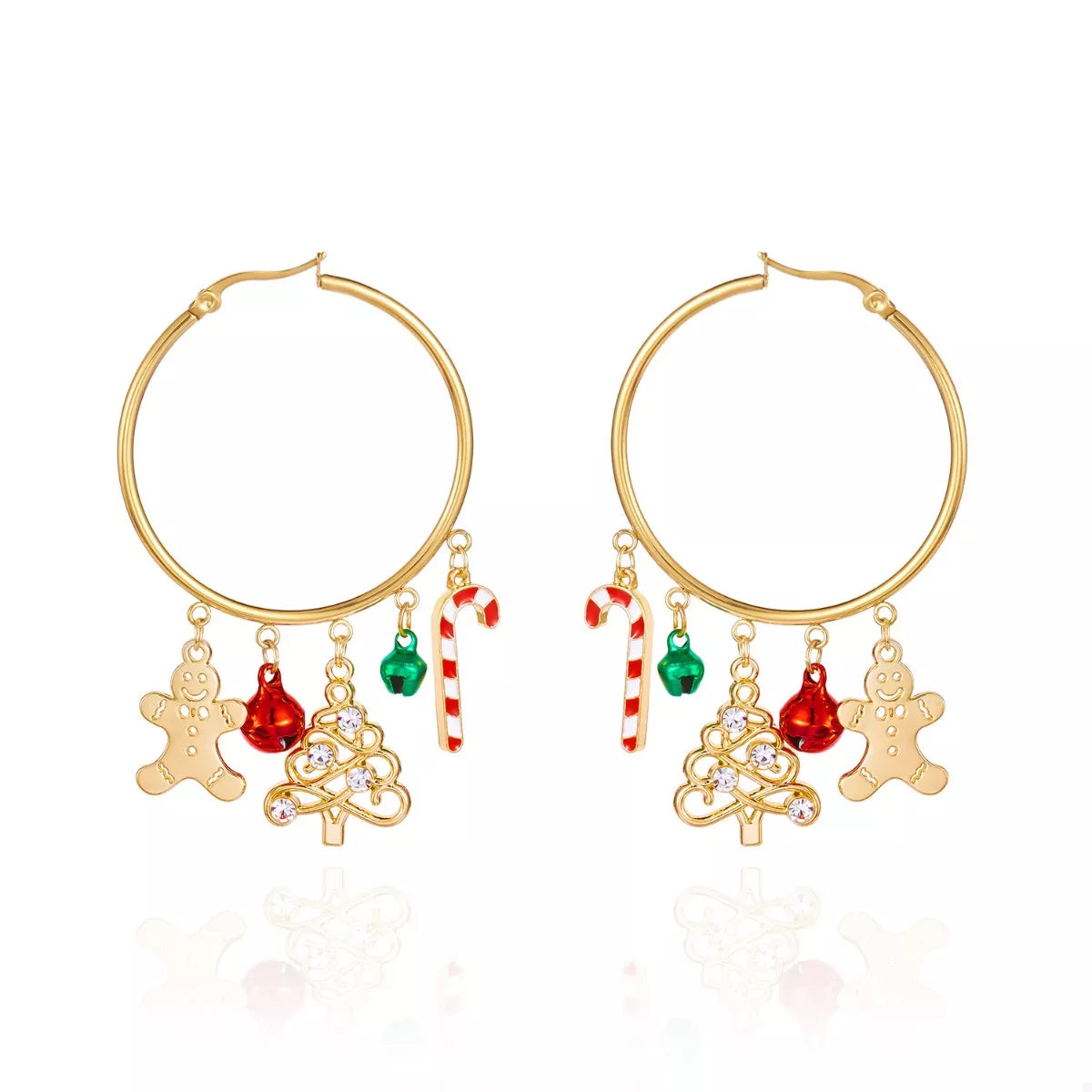 Christmas Theme Hoop Earrings