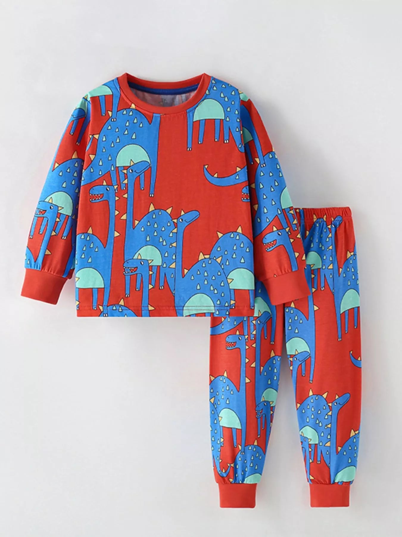 Children's Dinosaur Print Long Sleeve Pajama Set