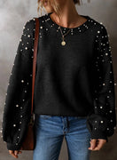 Switch Pearl Detail Round Neck Long Sleeve Sweater 2 image