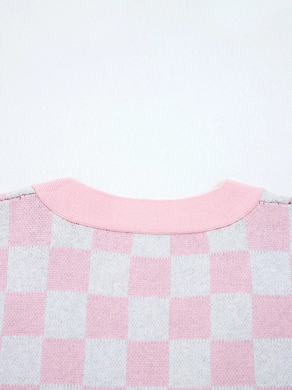 Christmas Tree Pattern Checkered Button V Neck Cardigan