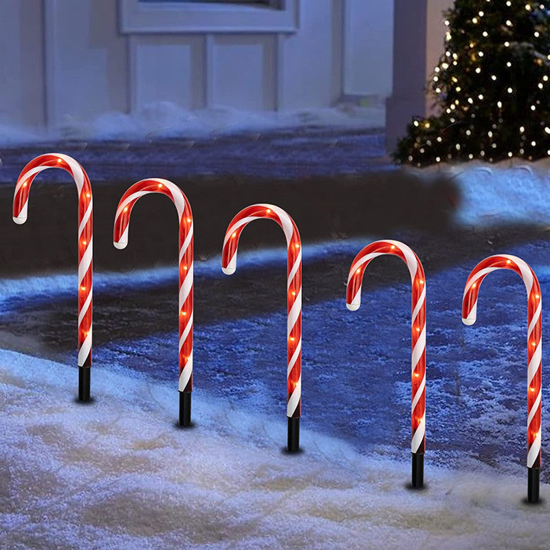 Solar Candy Cane Christmas Lights for Garden Decoration