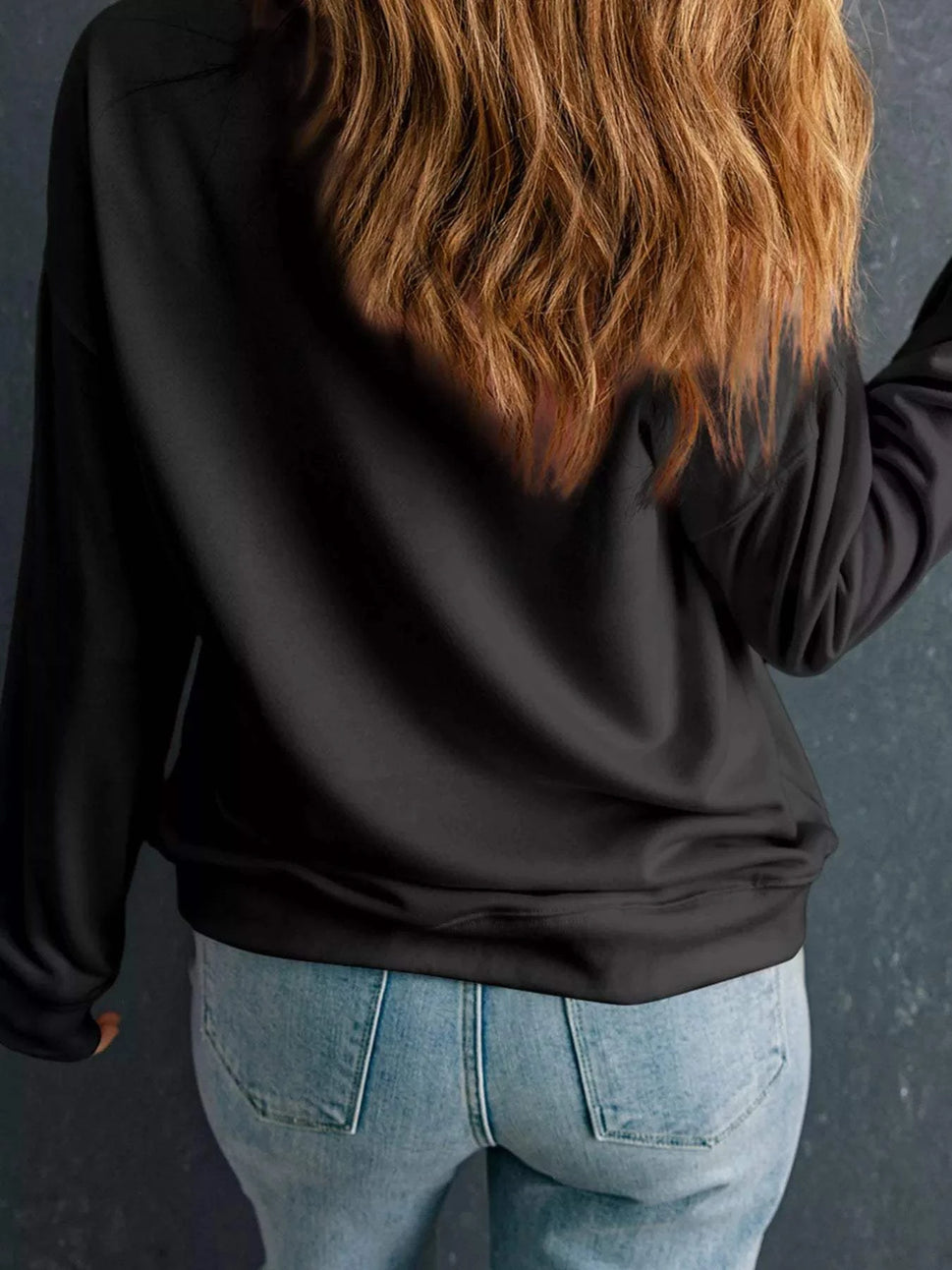 Christmas Sequin Ribbon Bow Drop Shoulder Sweatshirt