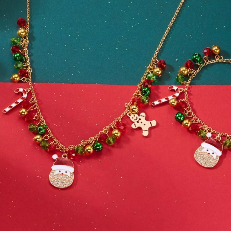18K Gold-Plated Christmas Charm Necklace