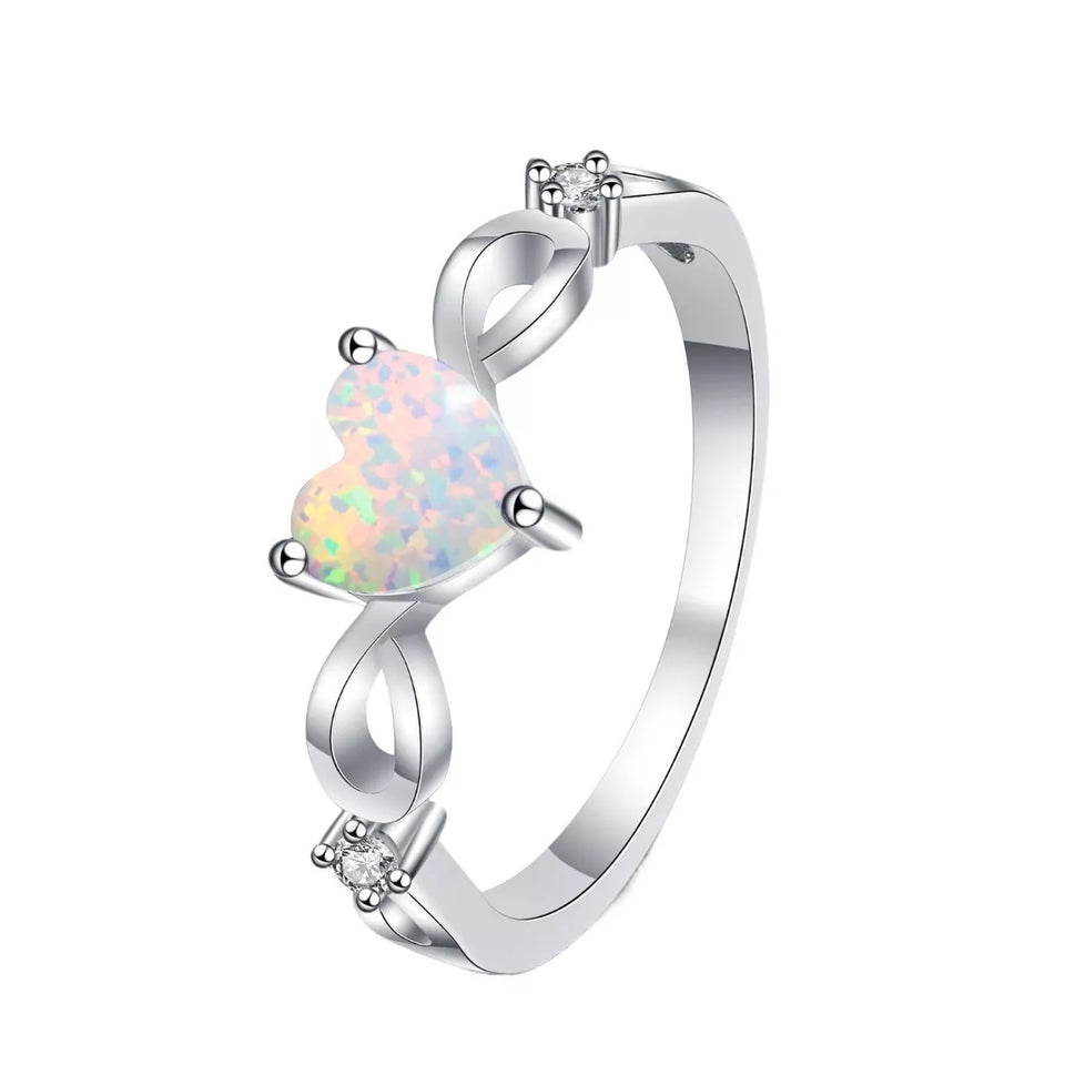 925 Sterling Silver Zircon Heart Ring