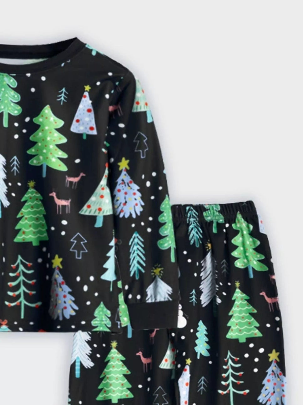 Children's Christmas Tree Print Pajama Set