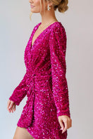 Switch Sequin Surplice Long Sleeve Mini Dress 2 image