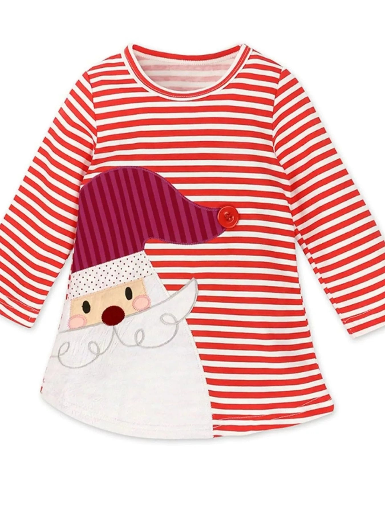 Children's Christmas Reindeer Striped Dress