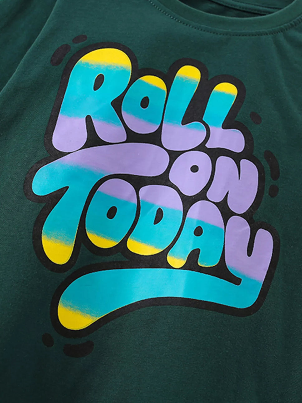 Children's Letter Round Neck Top and Pants Set