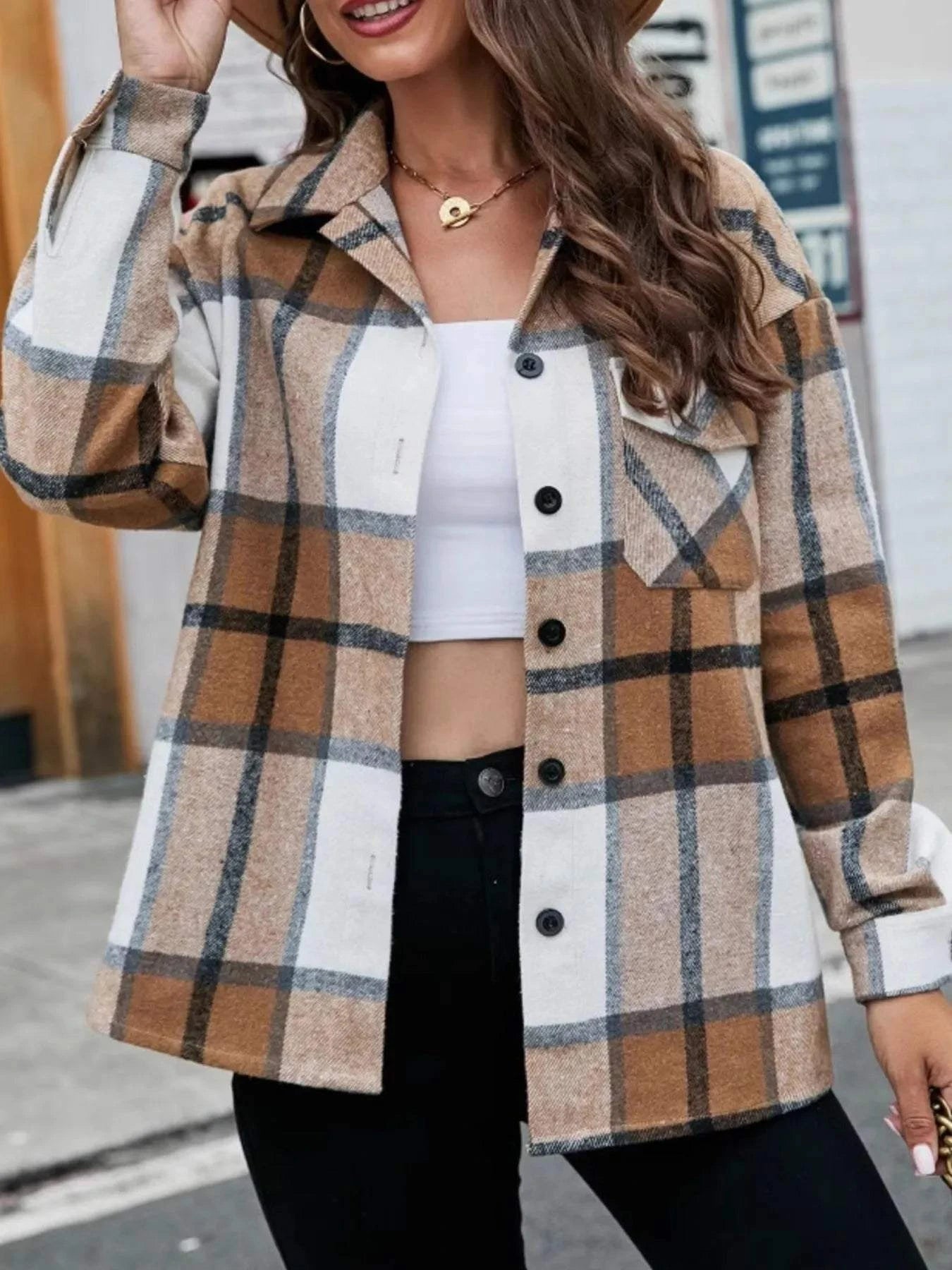 Plaid Button Up Long Sleeve Shirt