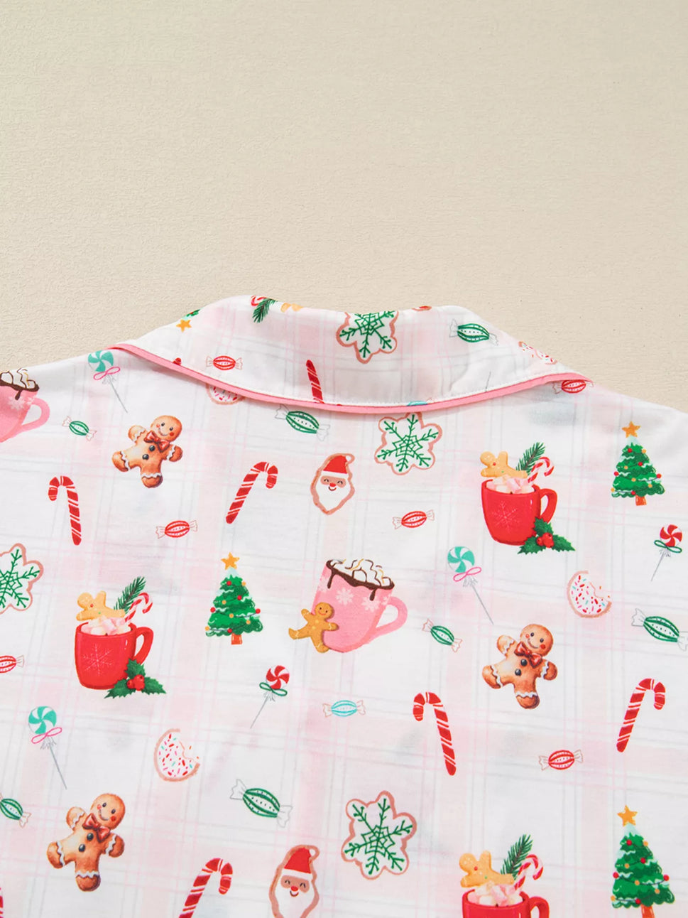 Christmas Spirit Cute Holiday Print Short Sleeve Shirt and Pants 2pcs Pajama Set