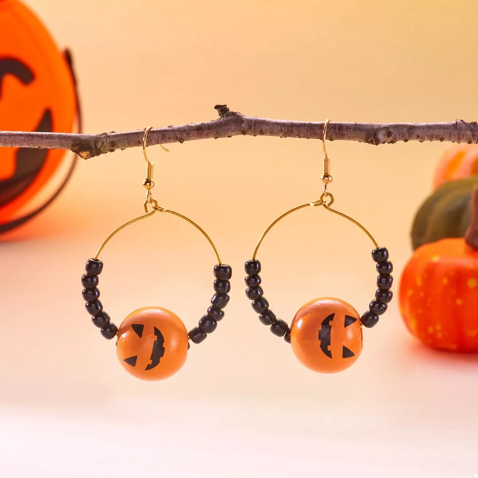 18K Gold-Plated Halloween Bead Earrings