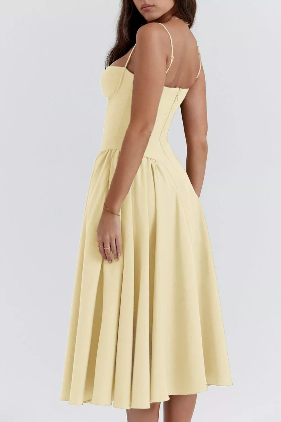 Sweetheart Neck Ruched Midi Dress