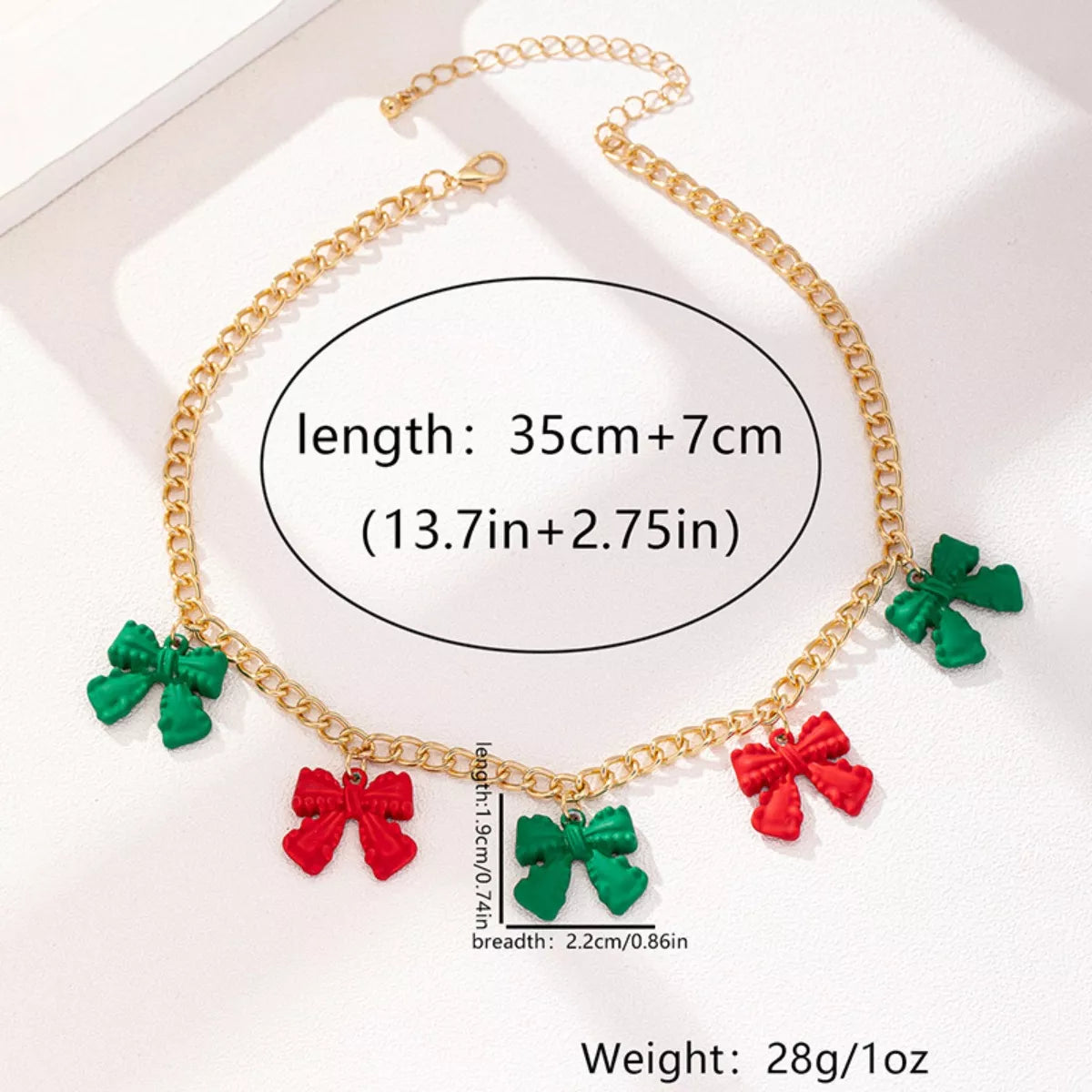 Bow Charm Chain Necklace