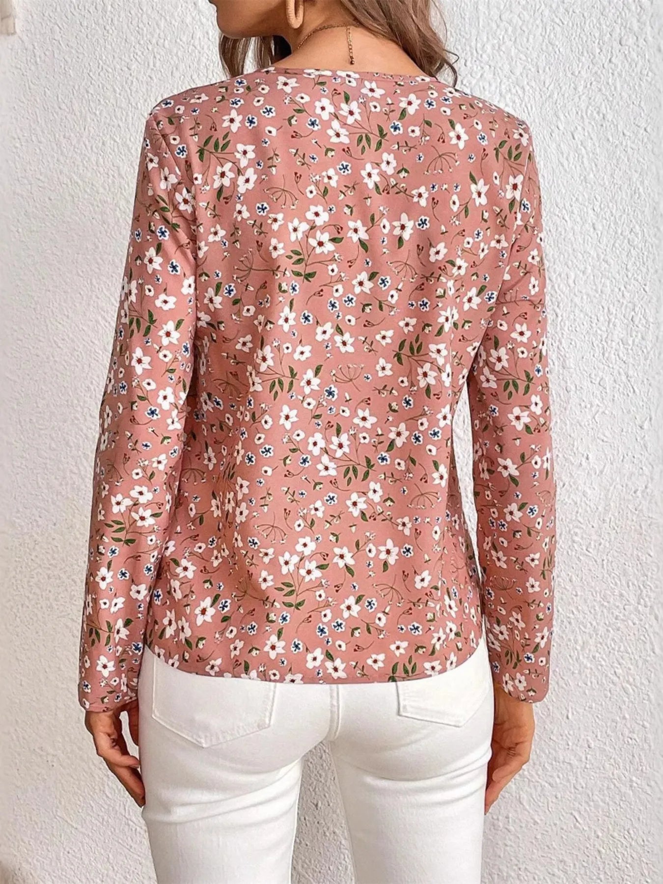 Floral Print Long Sleeve Blouse