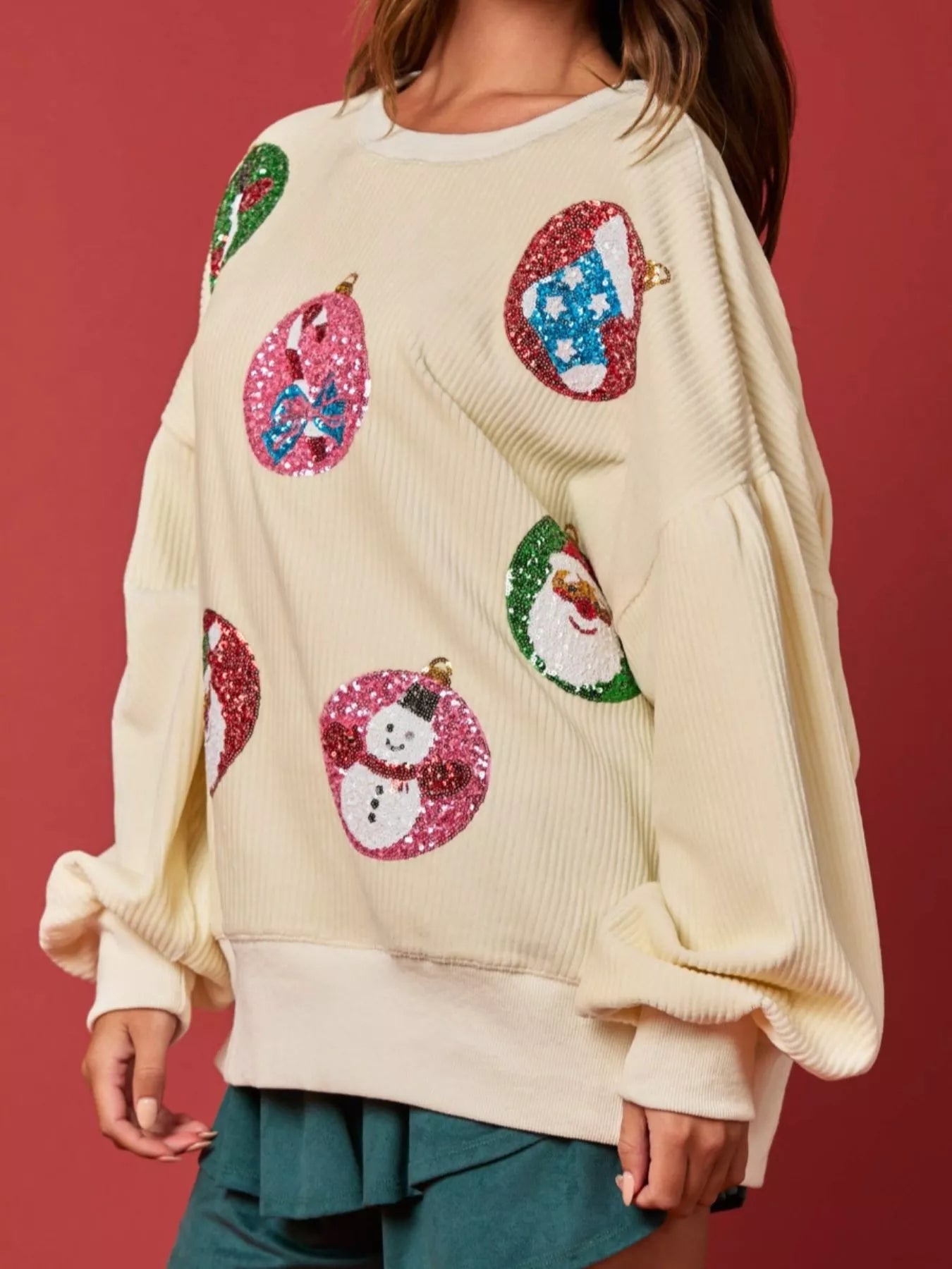 Christmas Sequin Embellished Sweatshirt