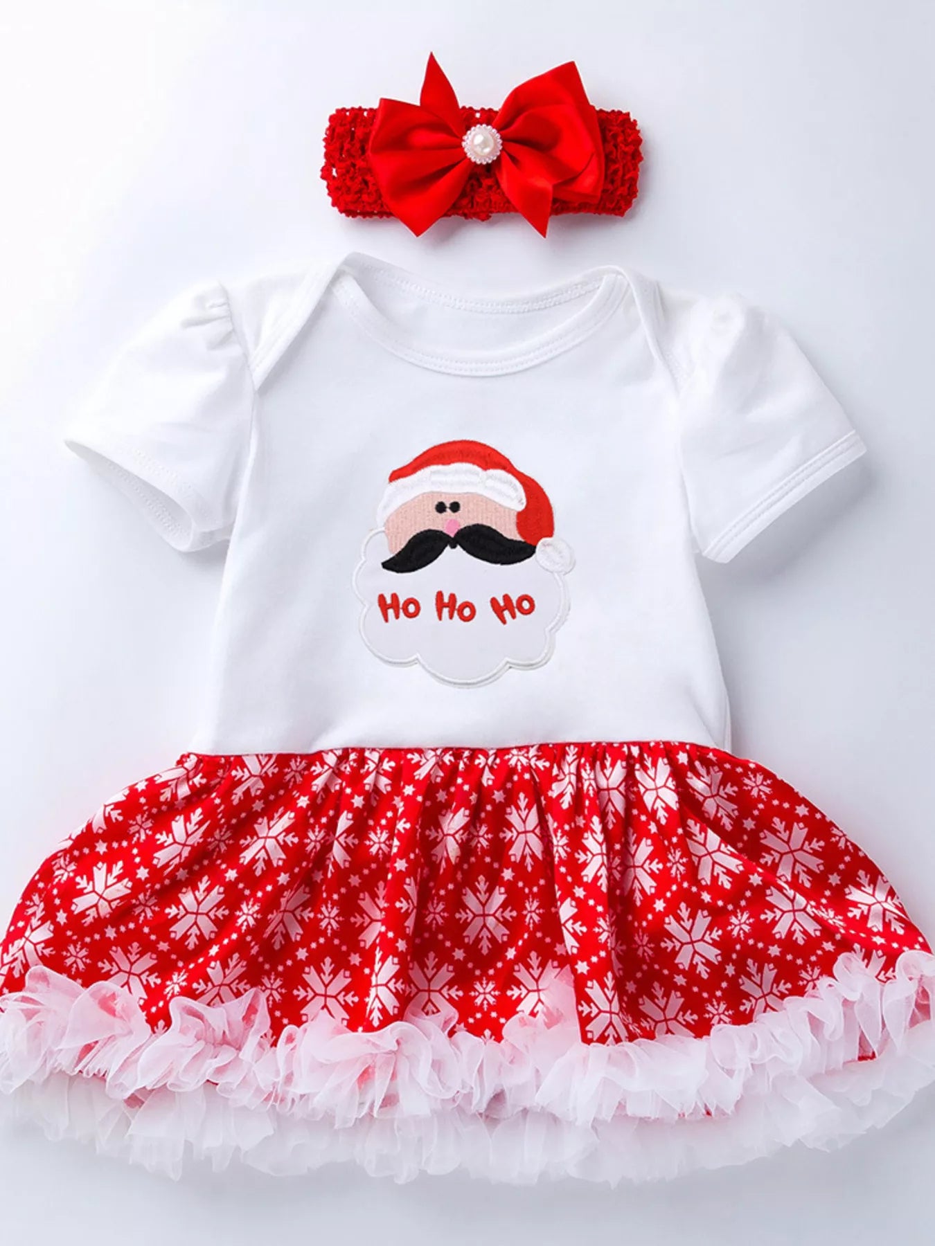 Children's Christmas One Piece Dress with Headband