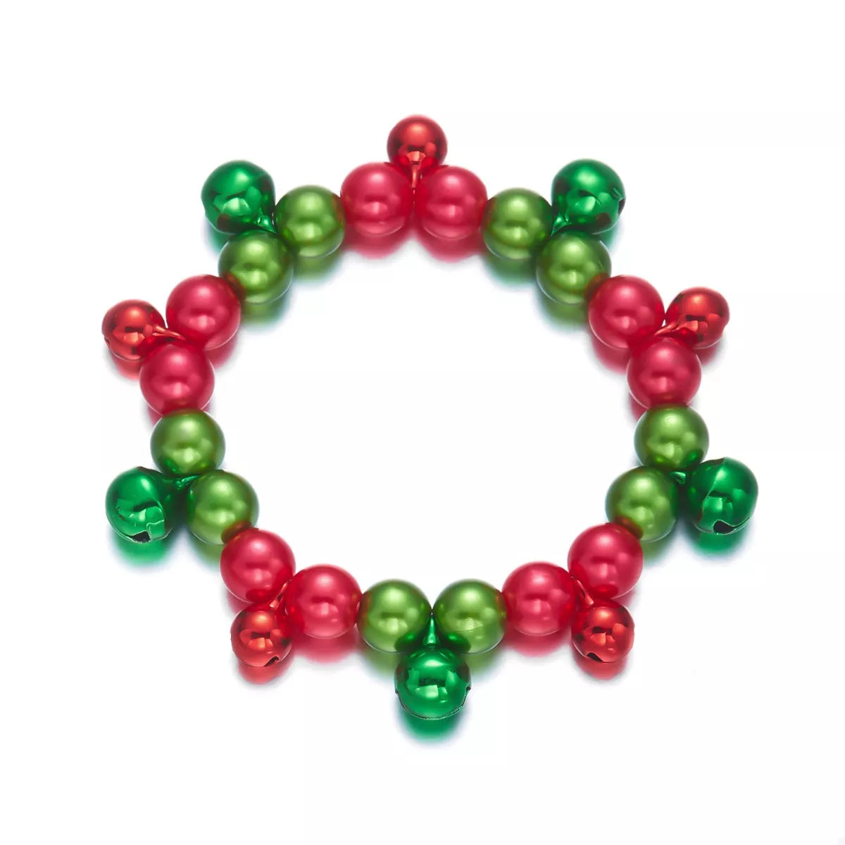 Christmas Holiday Beaded Bell Bracelet