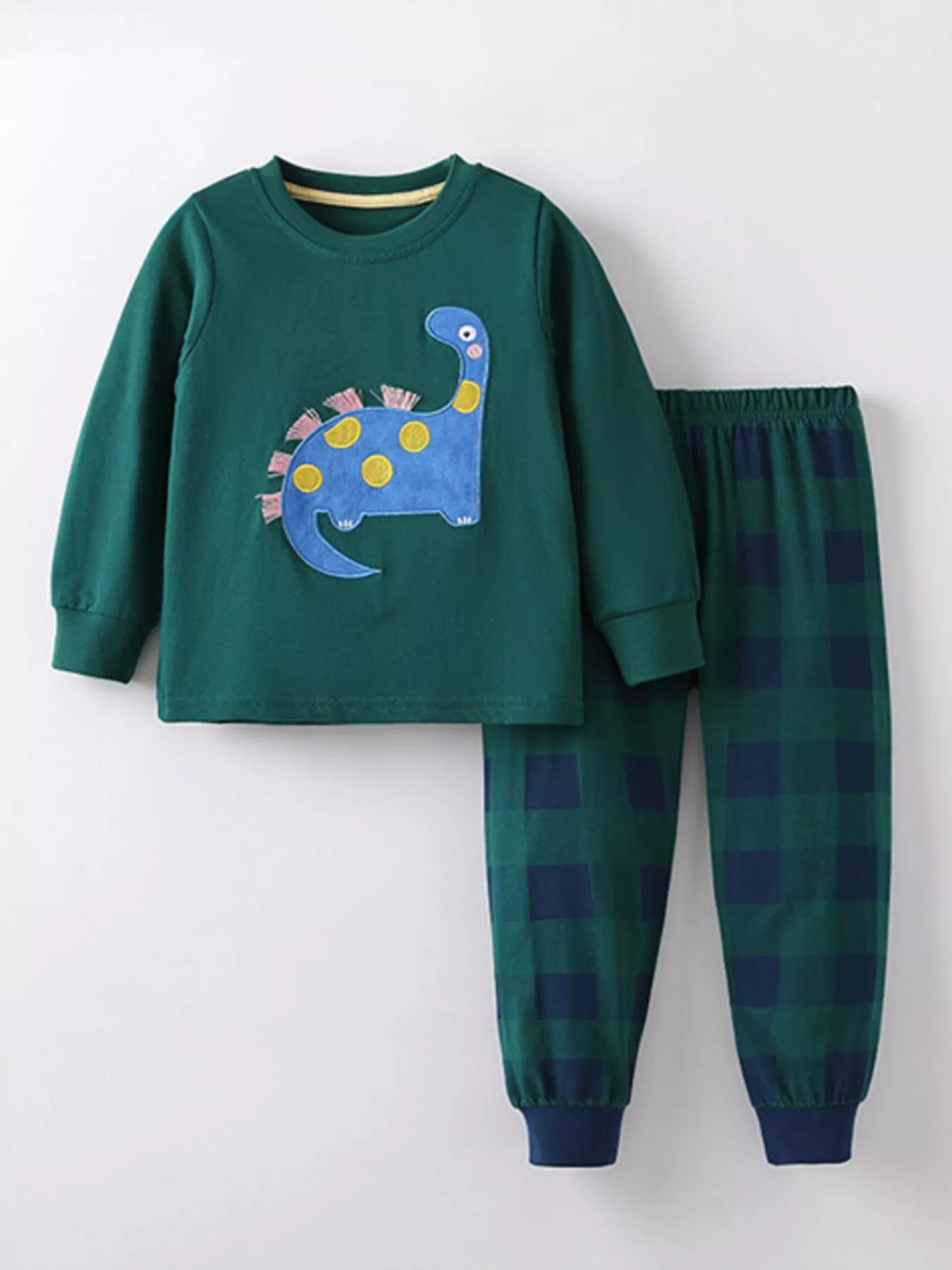 Children's Dinosaur Applique Long Sleeve Top and Pants Set