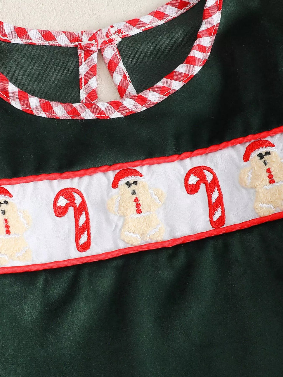Children's Christmas Gingerbread Embroidered One-Piece Bodysuit