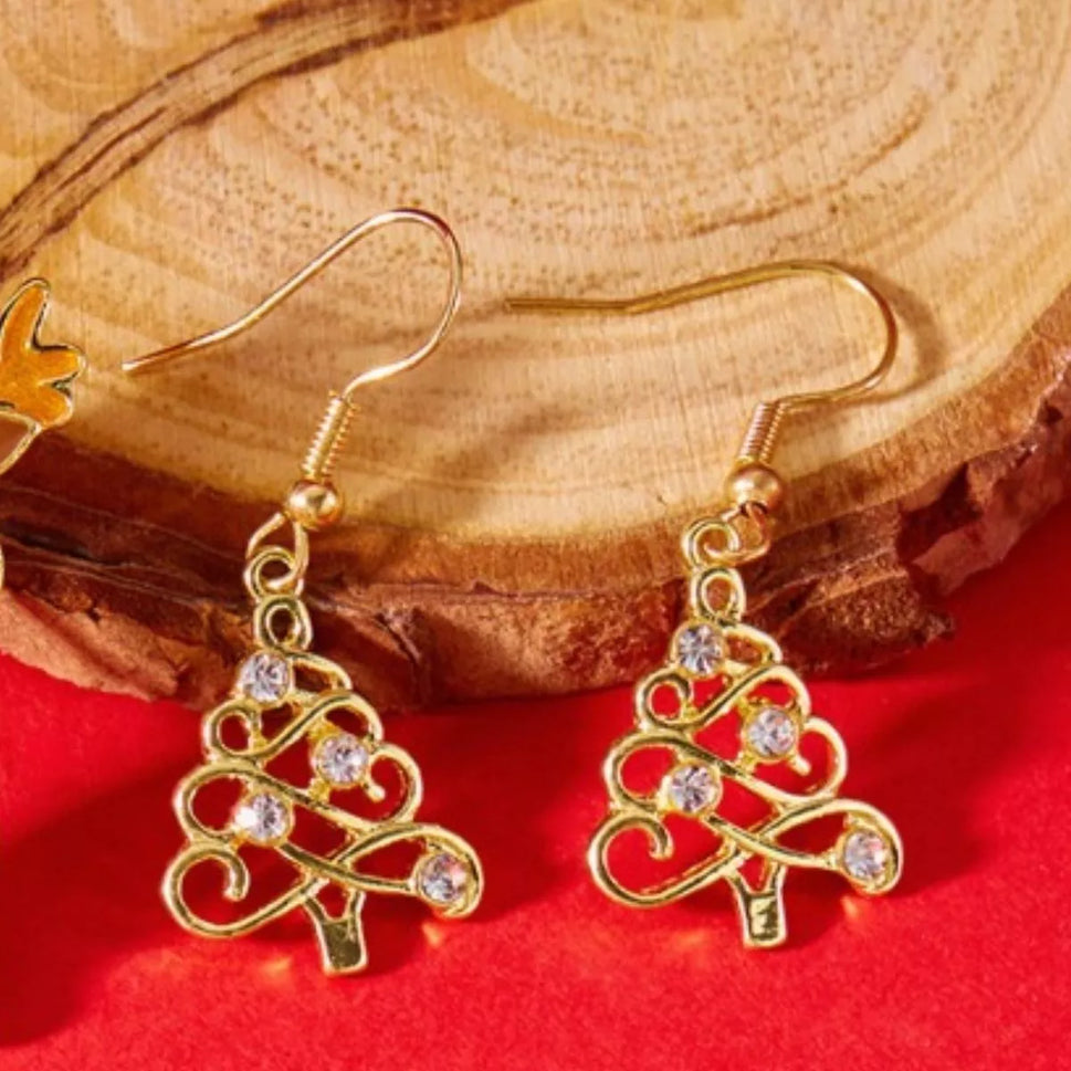 Christmas Tree Shape Dangle Earrings