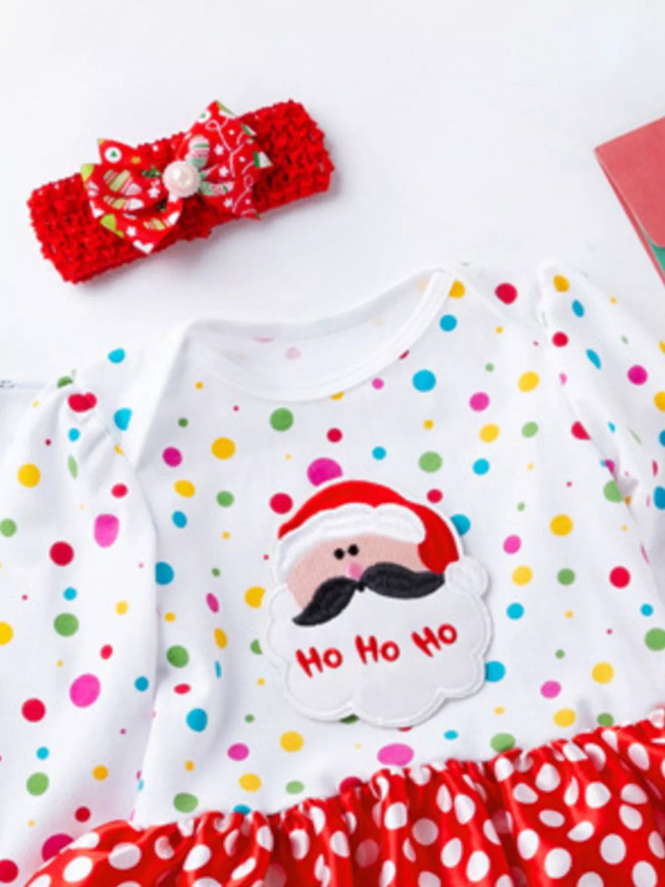 Children's Christmas One Piece Dress with Headband