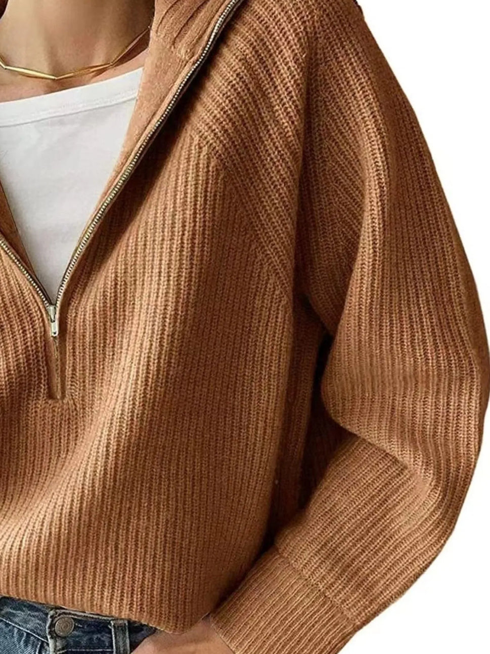 Half-Zip Long Sleeve Sweater