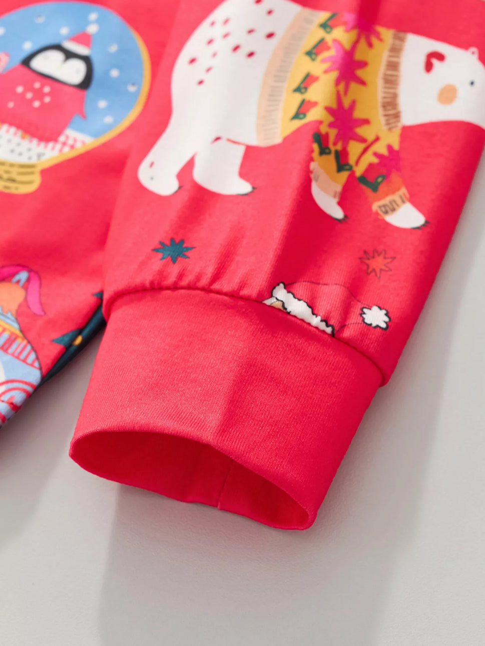 Children's Christmas Print Round Neck Top and Pants Pajama Set