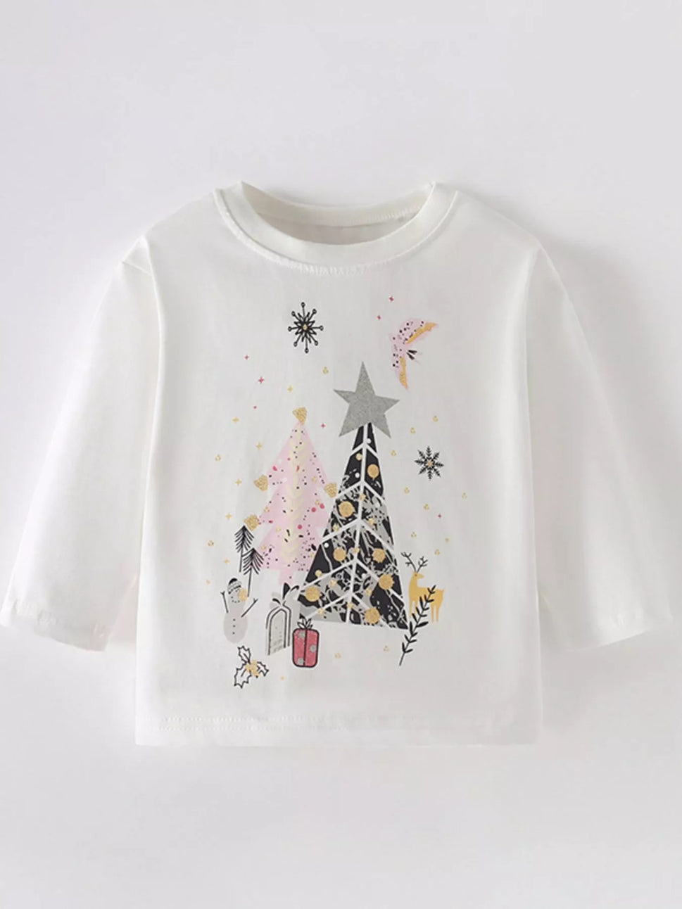 Children's Christmas Tree Graphic Long Sleeve T-Shirt