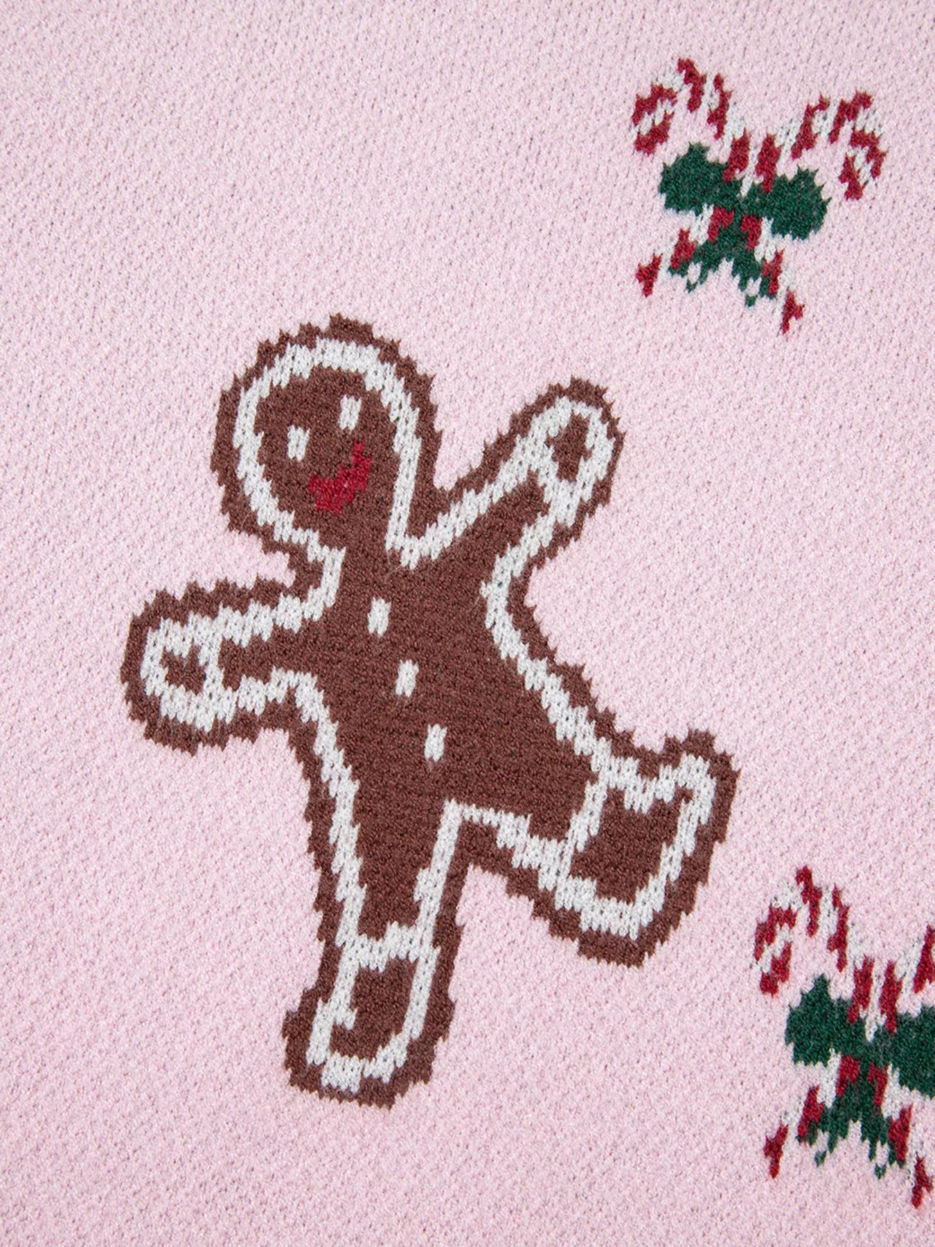 Christmas Ginger Bread Man Round Neck Casual Sweater