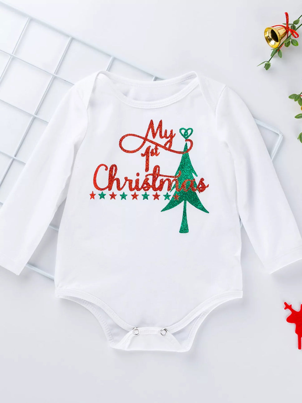 Children's Christmas Santa Baby Outfit Set with Headband