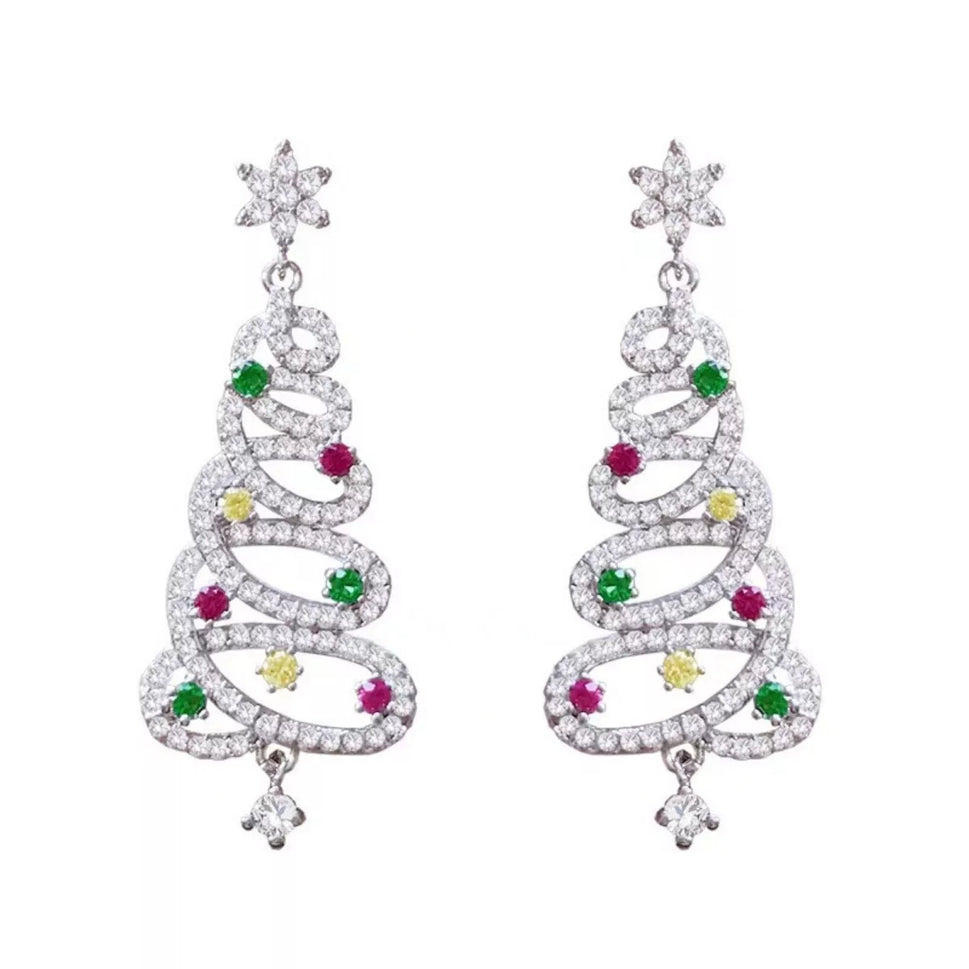 Christmas Tree Dangle Earrings