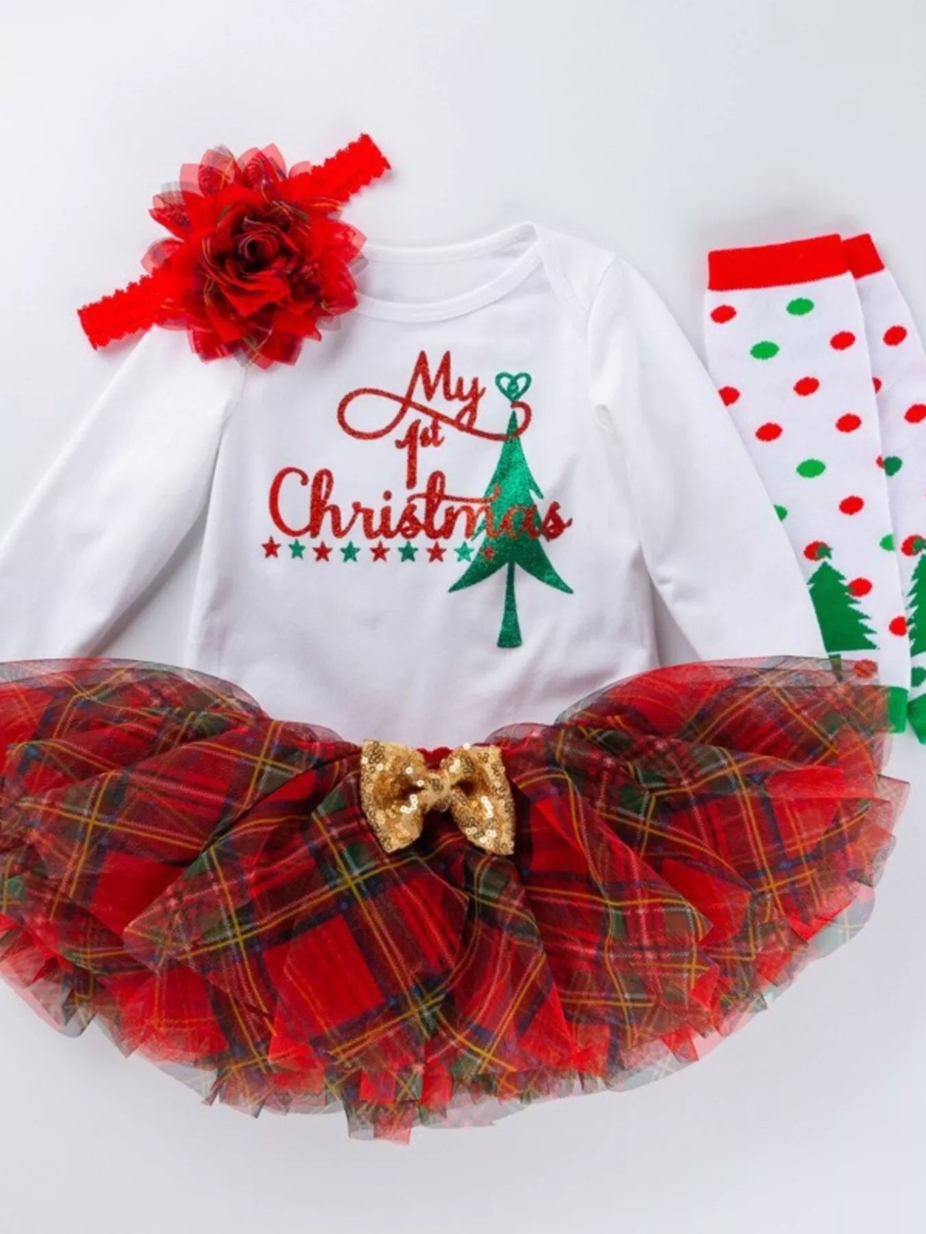 Children's Christmas Santa Baby 4 Piece Outfit Set