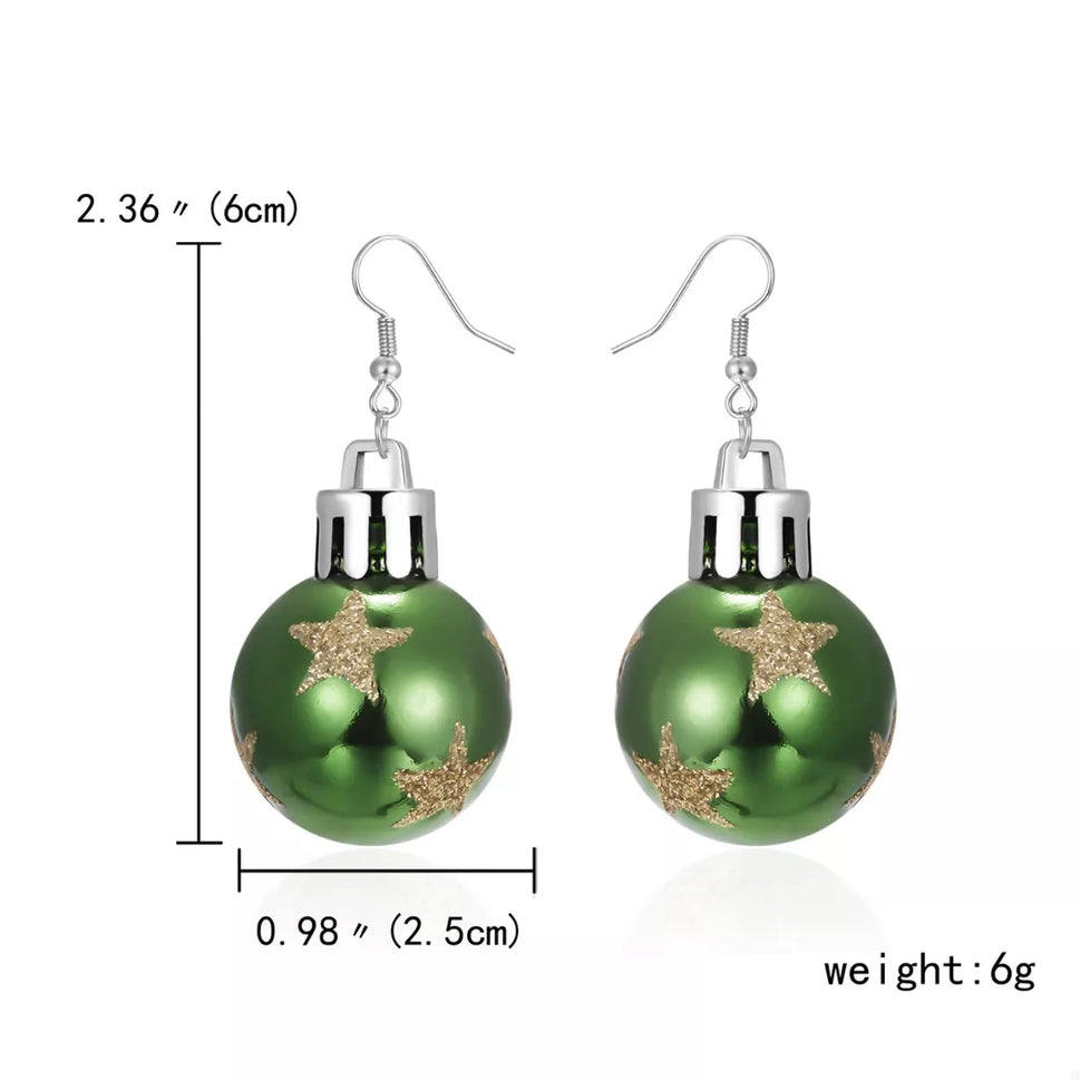 Christmas Ball Drop Earrings