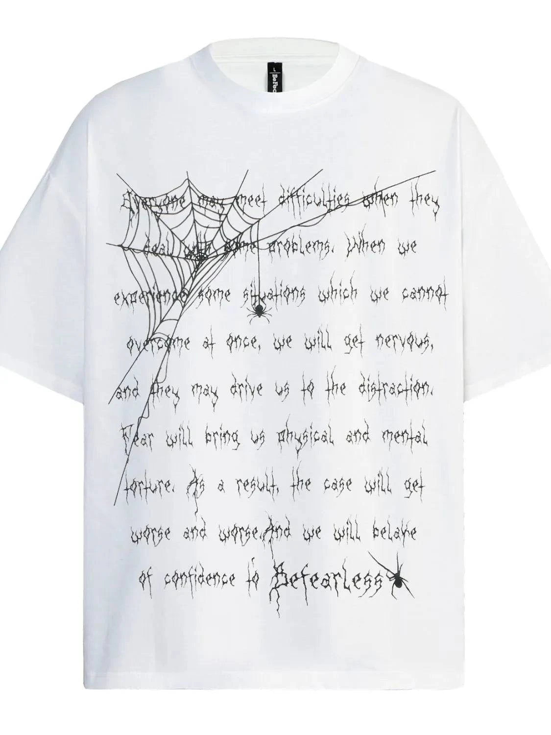 Men's Spider Web Letter Print Oversized T-Shirt