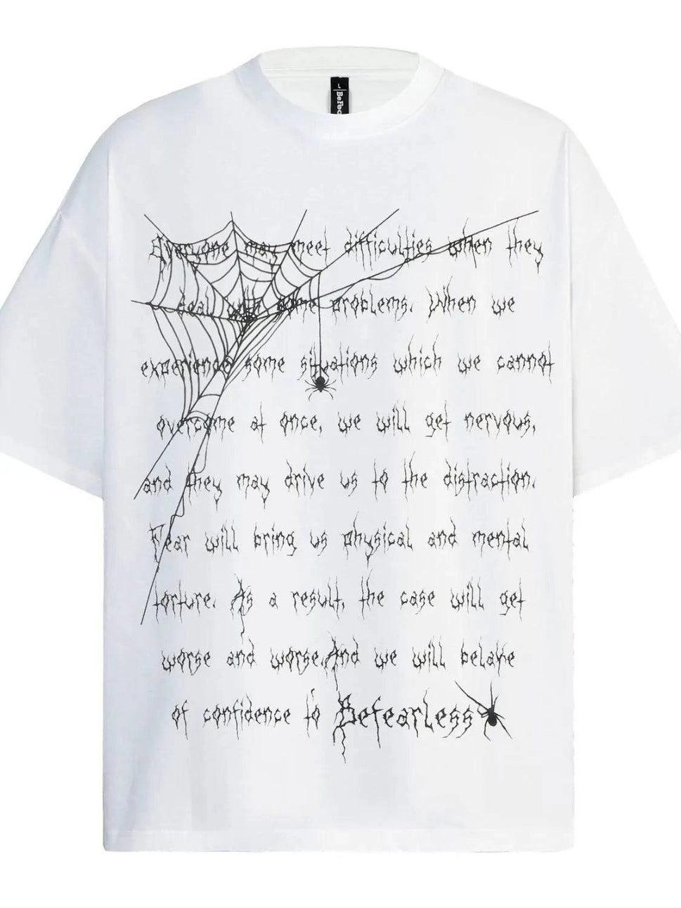 Men's Spider Web Letter Print Oversized T-Shirt