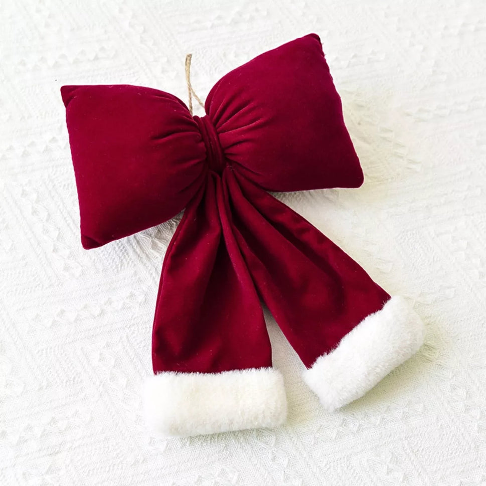 Christmas Velvet Bow Hanging Ornament