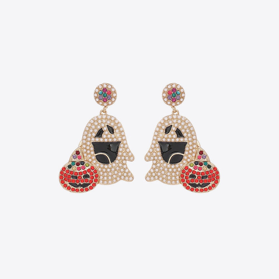 Ghost Rhinestone Alloy Earrings