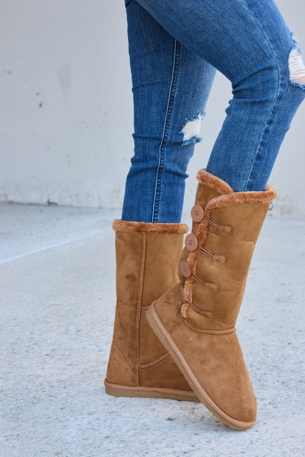 Forever Link Warm Fur Lined Flat Boots | Alfadarling