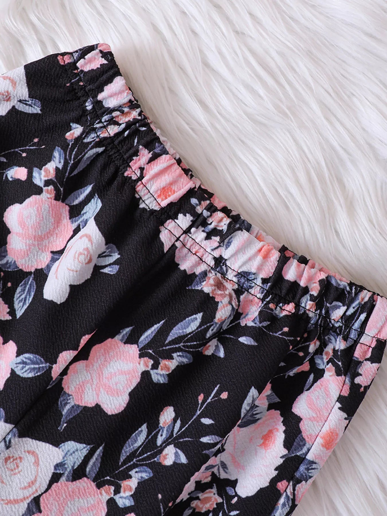 Children's Floral Print Hoodie & Pants Set