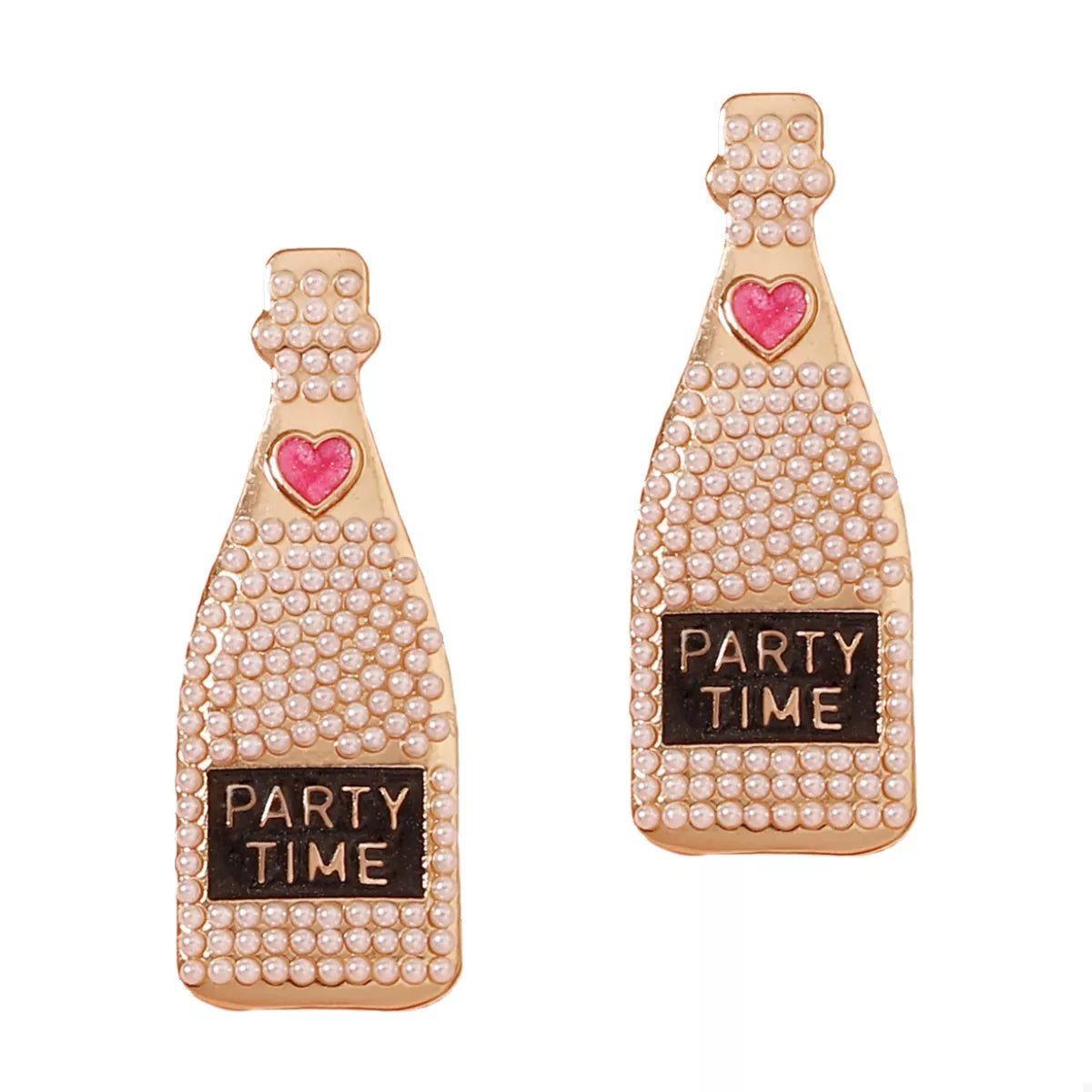 Champagne Bottle Pearl Earrings