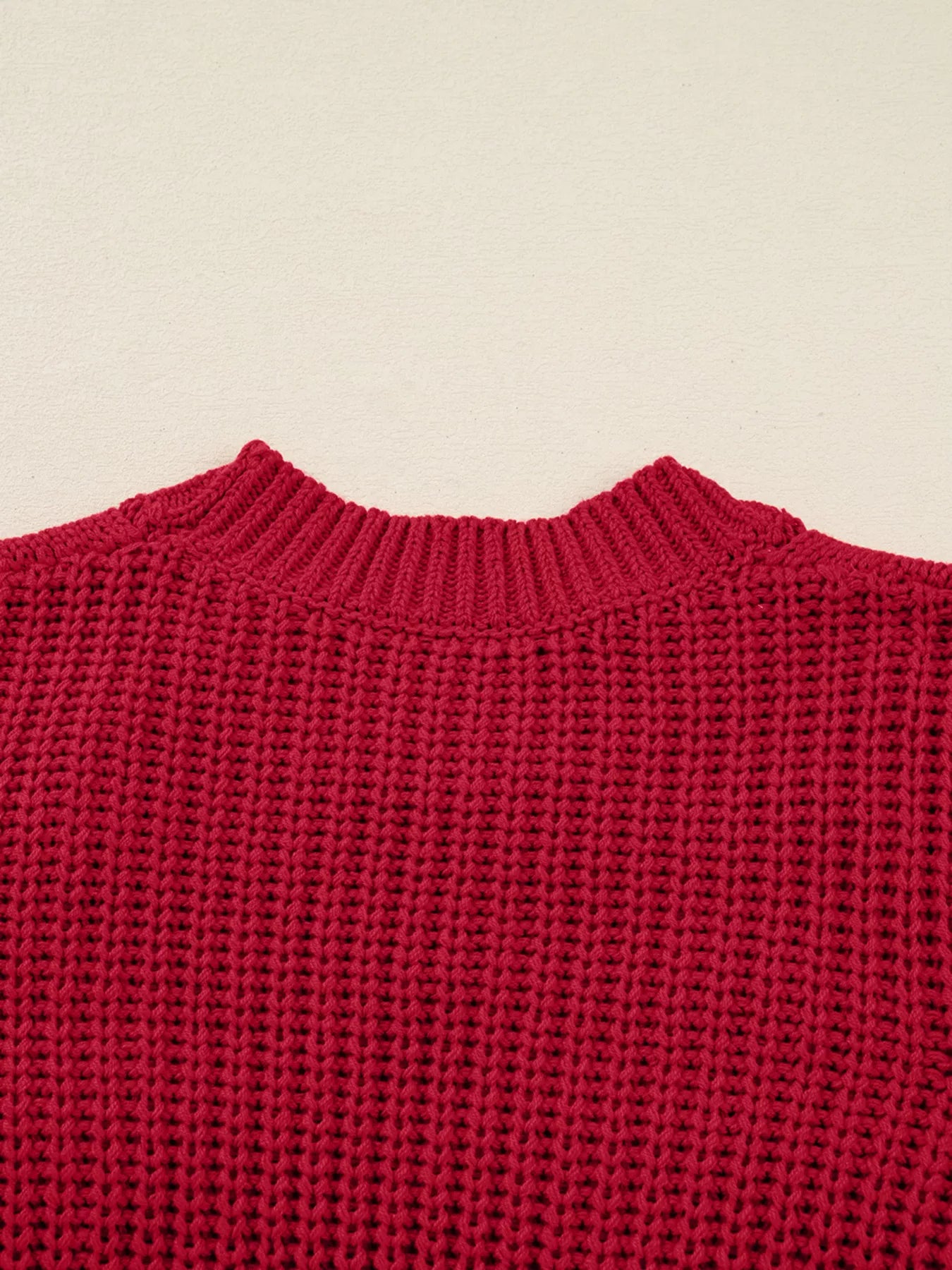 Plaid Lace Up Detail Christmas Holiday Puff Short Sleeve Sweater