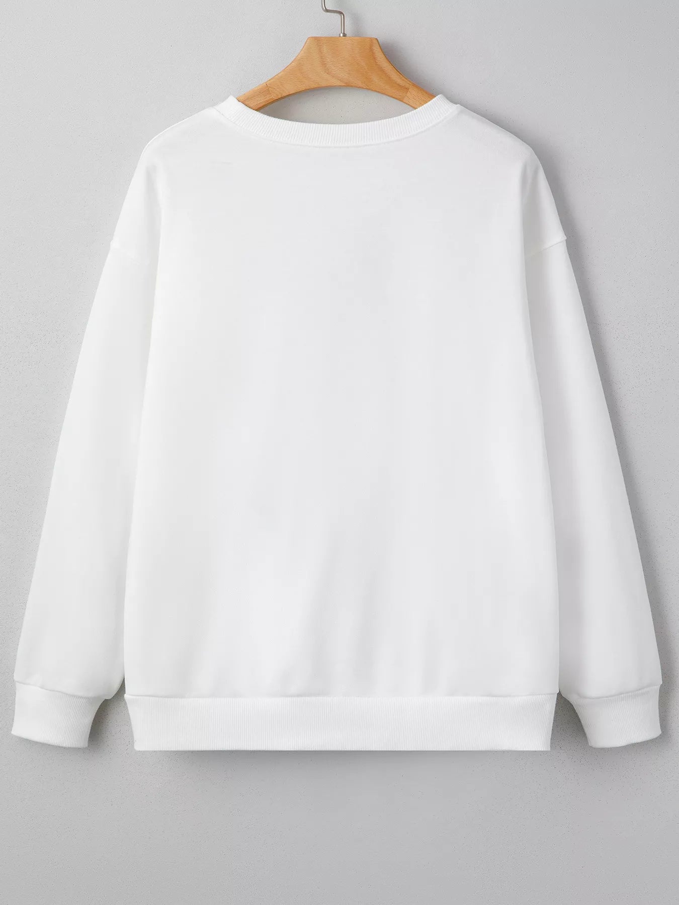 Pearl Plaid Christmas Tree Patched Drop Shoulder Sweatshirt