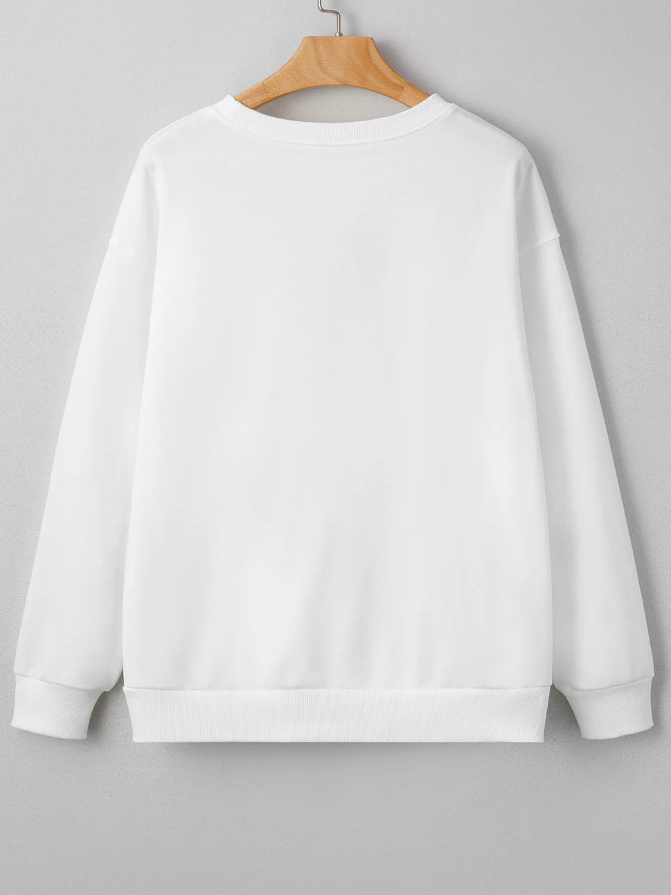 Pearl Plaid Christmas Tree Patched Drop Shoulder Sweatshirt