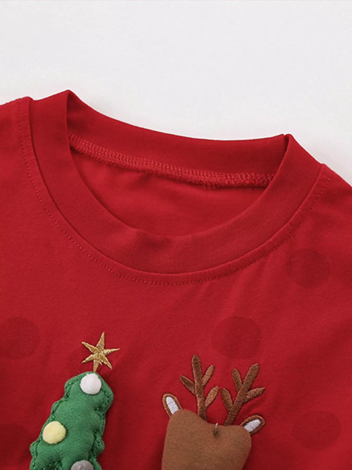 Children's Christmas Character Applique Long Sleeve Dress