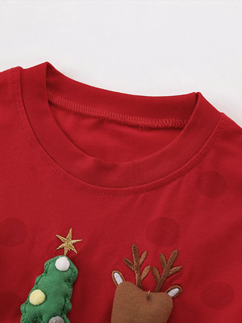 Children's Christmas Character Applique Long Sleeve Dress