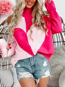 Switch Valentine&#39;s Day Heart Turtleneck Cold Shoulder Sweater 2 image