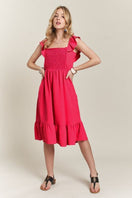 Switch ADORA Smocked Square Neck Ruffled Cap Sleeve Dress 3 image