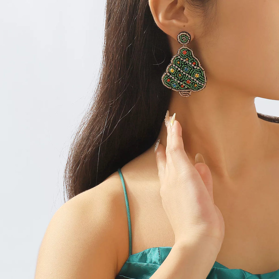 Christmas Tree Dangle Earrings